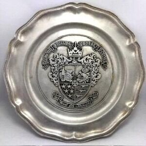 Vintage Pewter Charger Plate Diamond Phillips Old Place Rest Grosse Pointe RWP *